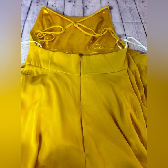 Lulus Dreamy Romance Sunflower Yellow Backless Whimsical Fairy Maxi Dress Size L - Picture 6 of 9